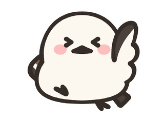 元気なシマエナガのイラスト素材