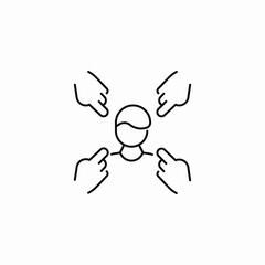 pointing fingers person icon sign vector
