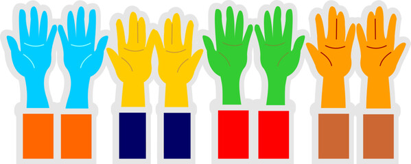 Colored Volunteer Hands Sticker
