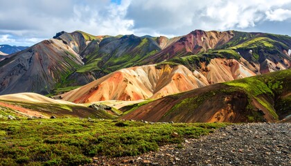 Colorful mountain range landscape