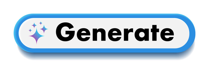 Generate AI button user interface 3d style. Artificial intelligence button trendy neumorphic style for ui ux element, app, website 10 eps