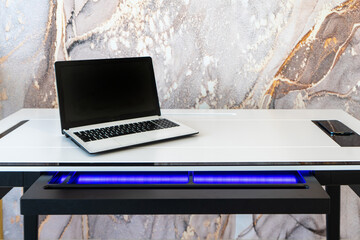 VIP office furniture table for director. Corporate table. Expensive table in the light interior