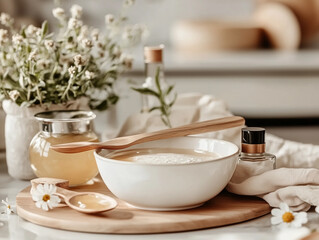 Home natural skin care and cosmetic making, aesthetic lifestyle