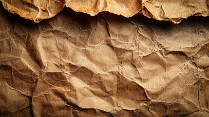 Old brown paper texture background crumpled surface vintage look rough material natural color minimalistic style aged appearance rustic abstract creative design