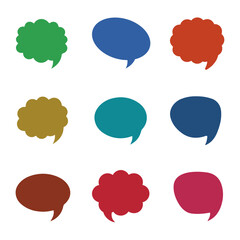 Colorful Flat Speech Bubble & Dialogue Box Icon Set
