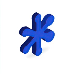 3D stylized snowflake, vibrant blue