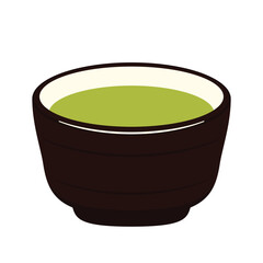 Matcha tea logo. Matcha tea accessories, Japan tea bowl simple icon vector illustration.