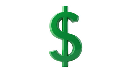 Obraz premium Green dollar sign illustration for finance currency financial symbol money investment and business concept on transparent background