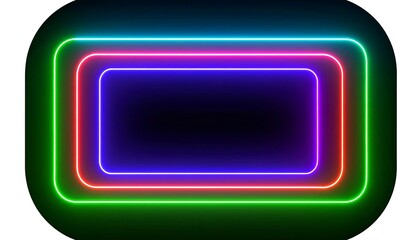 Colorful neon frames on dark background