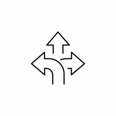 multiple directions arrows diagram icon sign vector