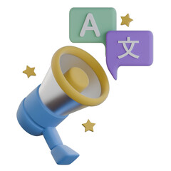 Multilingual support 3d icon colorful style