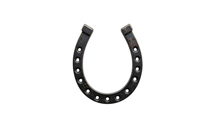Isolated horseshoe image for luck, equestrian, and blacksmithing projects, stock photo and clip art usage on transparent background