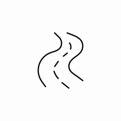 winding road path icon sign vector