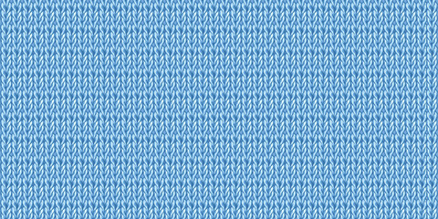 Seamless knitted pattern with blue yarn texture. Handmade, knitting and crochet.