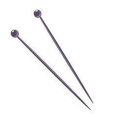 Knitting needles. Vector illustration on a white background. Vector illustration on a white background.