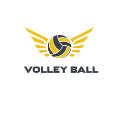 volleyball with a wings logo icon vector design, illustration of volleyball championship