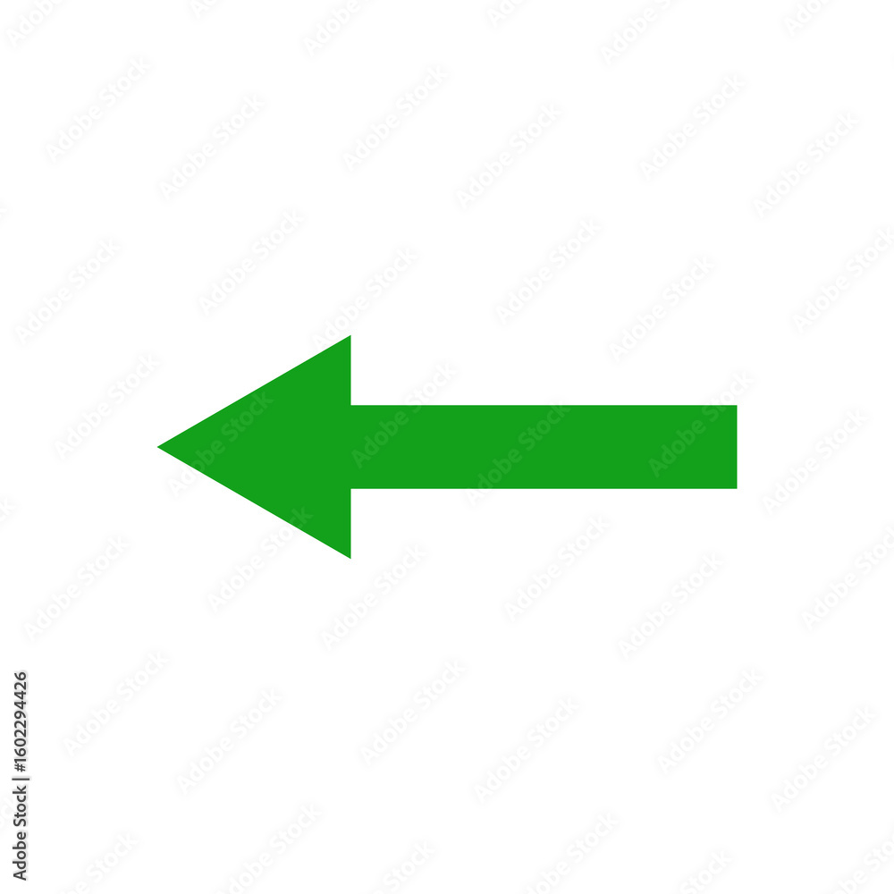 Poster simple green arrow icon pointing left for business. good pixel on transparent background png file ty