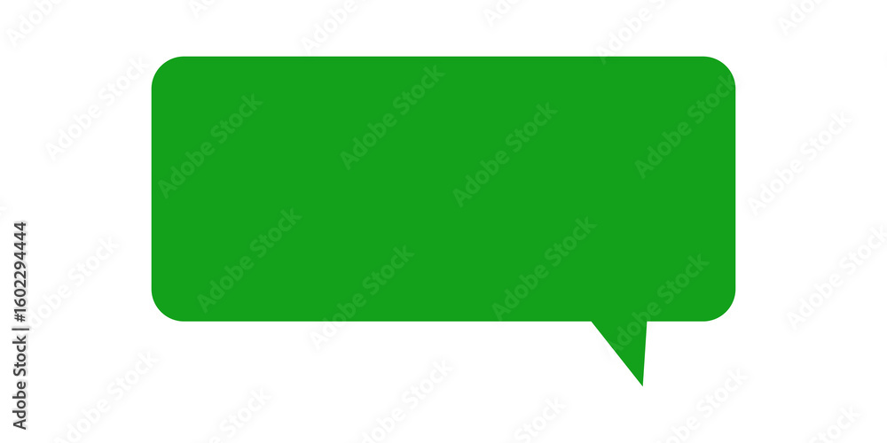Poster green speech bubble icon for chat and communication on transparent background png file type
