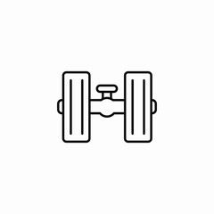 car axle wheels icon sign vector