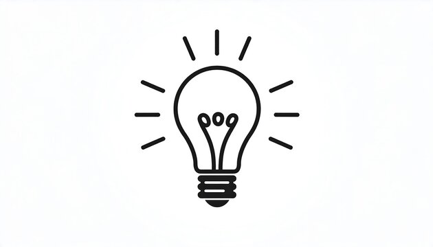 Simple lightbulb icon on white background
