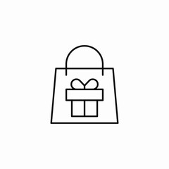 gift box shopping bag icon sign vector
