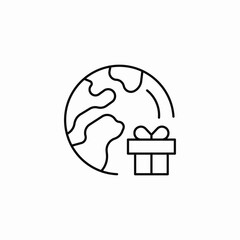global gift delivery icon sign vector