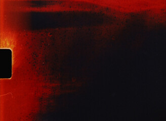 Red and black gradient super 8 film burn overlay with light leaks