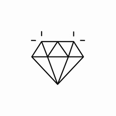 sparkling faceted diamond icon sign vector