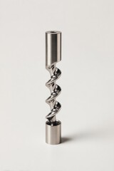 Sleek, metallic, spiral candle holder