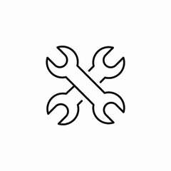 two crossed wrenches icon sign vector