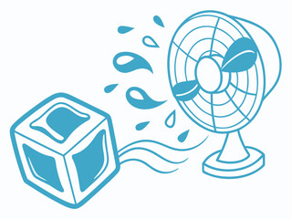 Stylish Illustration of a Table Fan Representing Cooling