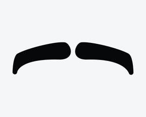 Male Men Mustache Man Facial Hair Shape Design Fashion Style Beard Italian Curvy Classic Vintage Icon Sign Symbol Black White Illustration Graphic