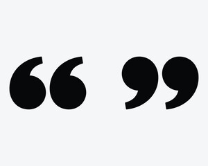 Open Close Quote Mark Double Quotation Opening Closing Speech Talk Dialogue Conversation Black White Icon Sign Symbol Vector Illustration Artwork