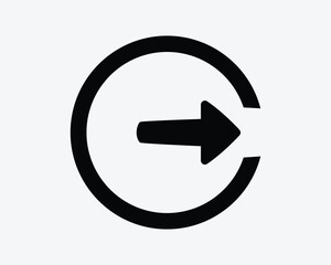 Right Arrow Point Pointing Next Page Cursor Scroll Swipe Pointer Direction Navigation Button Circle Icon Sign Symbol Black White Illustration Graphic