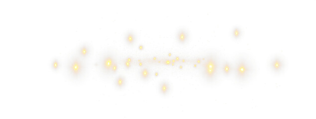 Soft golden light dust overlay with shine and glow on transparent background