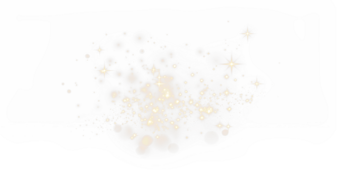 Christmas glow with golden bokeh, Overlay effect particles and starry dust on transparent PNG