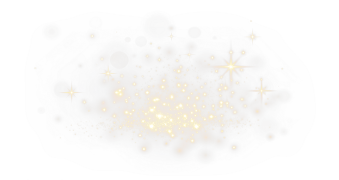 Golden stardust overlay glow with sparkling dust and light flares on transparent PNG background