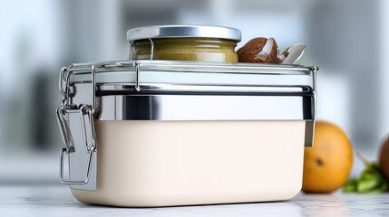 Healthy lunchbox kitchen prep stainless steel