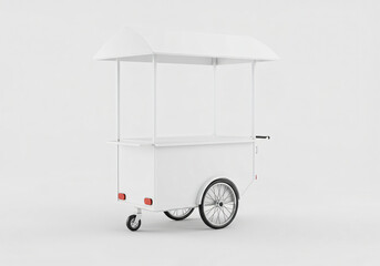 white street vending cart for mockup on white background