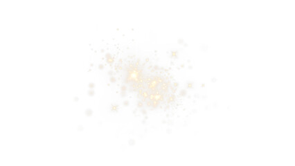 Overlay with magical glittering particle, spark, sparkle, and glow. Transparent festive effect with shiny flare, flash, and glistering dust for luxury celebration or fantasy design.