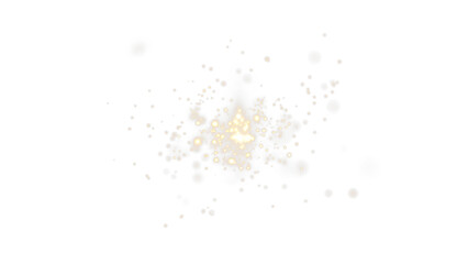 Yellow gold sparkles with bokeh dust. Transparent PNG overlay for party flyers, holiday posters, social media, and greeting cards. High-performing festive visual.