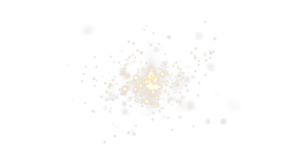 Yellow gold sparkles with bokeh dust. Transparent PNG overlay for party flyers, holiday posters, social media, and greeting cards. High-performing festive visual.