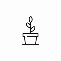 plant pot sprout icon sign vector