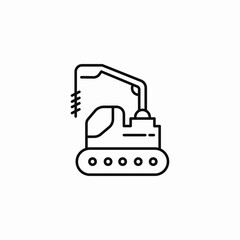 tracked excavator arm  icon sign vector