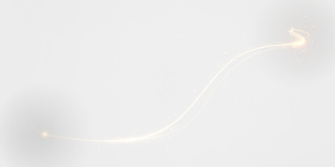 Glitter, light, twirl, wave, magic in a golden glowing swirl. PNG with transparent background,...