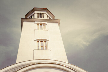 Architectural Radiance: Bell Tower Towards the Sky