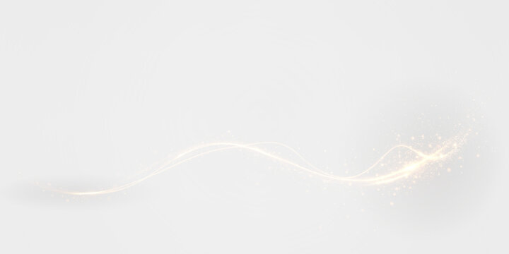 Glitter, light, twirl, wave, magic in a golden glowing swirl. PNG with transparent background, perfect for Overlay, sparkle effects, fantasy light trails, and luxurious abstract elements. PNG included - Powered by Adobe