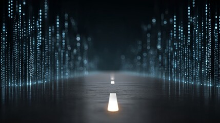 Futuristic digital highway connection advanced technology system high-speed internet data network wireless environment gigapixel view