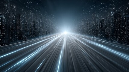 Internet speed visualization technology connection lines in a wireless network environment zooming through data transmission