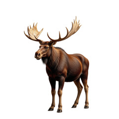 Fototapeta premium Majestic Moose Standing Proudly in Nature with Antlers Displayed